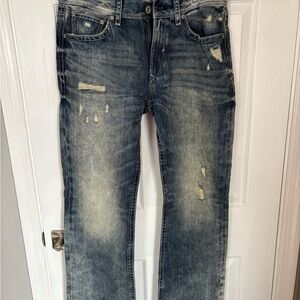 Men's Distressed Blue Jeans